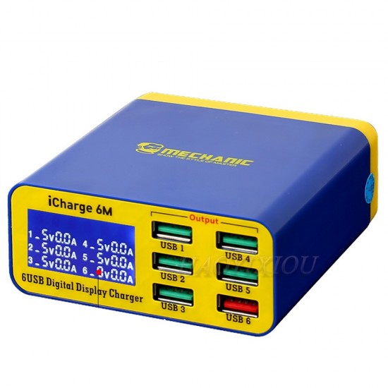 Mechanic iCharge Digital Ekranlı 6 Port USB Şarj Cihazı