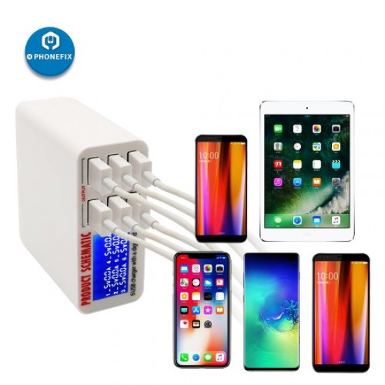 Shematic 100 Watt Digital Ekranlı 6 Port USB Şarj Cihazı